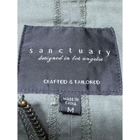 Sanctuary Gray/green Utility Military Style Jacket Drawstring Waist Zip Coat Med - Picture 3 of 13